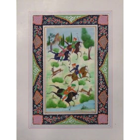 Persian Miniature Handmade With Unique Design And Colorful Authentic Art 7" X 9.5" Abcpm0138