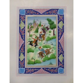 Persian Miniature Handmade With Unique Design And Colorful Authentic Art 7" X 9.5" Abcpm0133