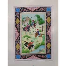 Persian Miniature Handmade With Unique Design And Colorful Authentic Art 7" X 9.5" Abcpm0130