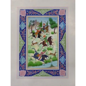 Persian Miniature Handmade With Unique Design And Colorful Authentic Art 7" X 9.5" Abcpm0126