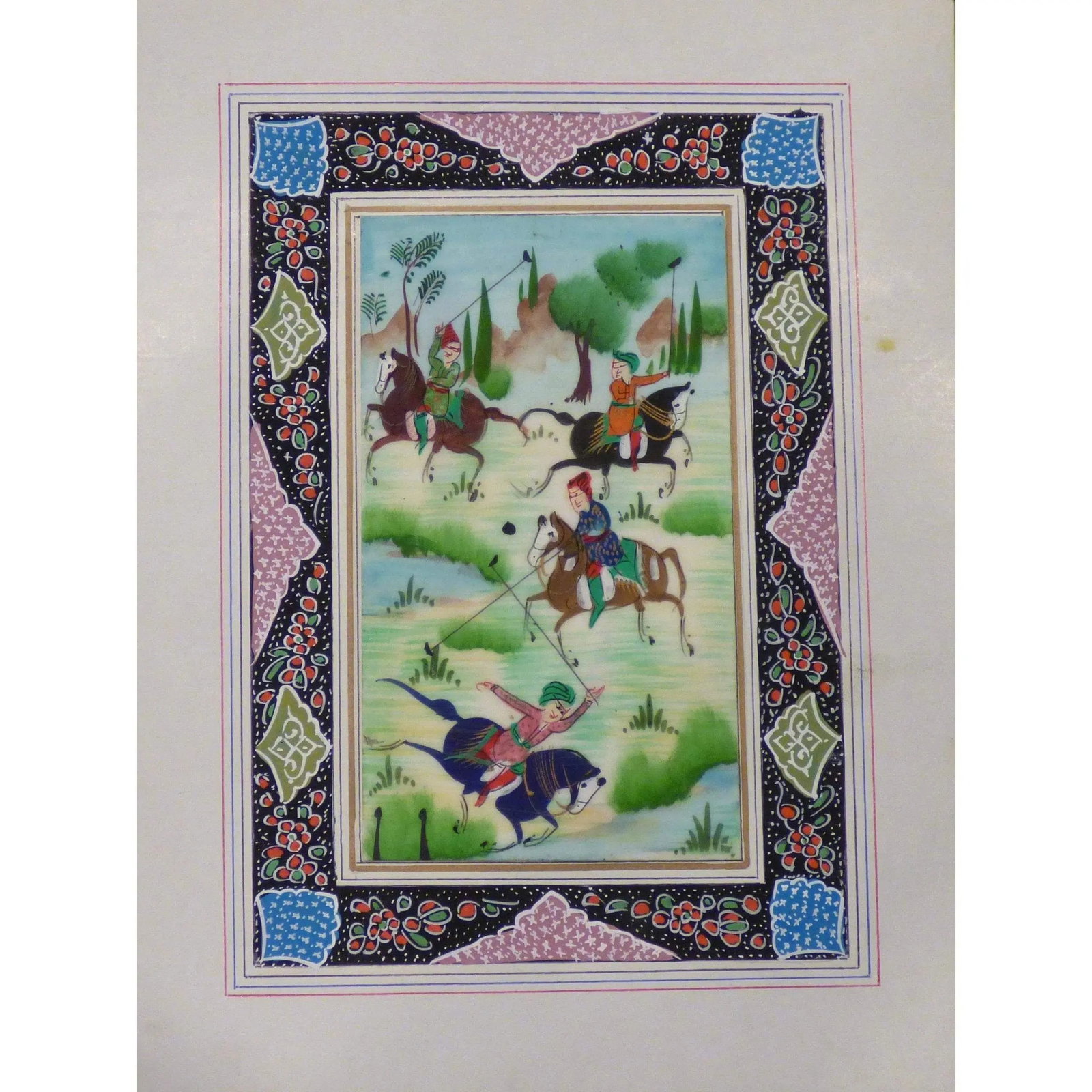 Persian Miniature Handmade With Unique Design And Colorful Authentic Art 7" X 9.5" Abcpm0110 (1 of 1)