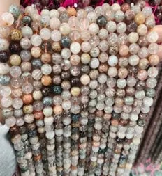 Natural Gemstone Loose Beads Necklace - Thousand-layered Phantom - NO.225: Natural Gemstone Loose Beads Necklace - Thousand-layered Phantom - NO.225