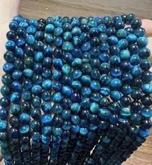 Natural Gemstone Loose Beads Necklace - lake blue tiger eye A - NO.21