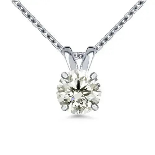 AAA+ Quality 2.08 Ct Vvs,+Near White Round Moissanite Diamond Solitaire Silver Pendant Cus-Jew36