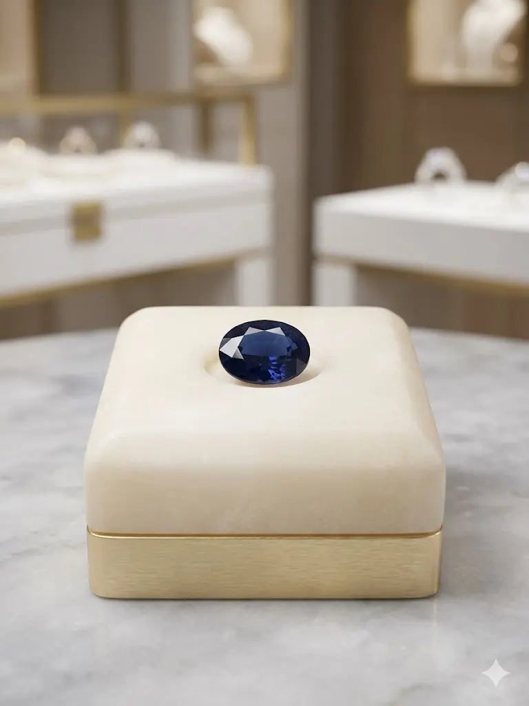 AAA+ Certified Quality Natural Sapphire, Oval/Mixed Shaped, Blue Semi-Transparent Colored, 3.25Ct.