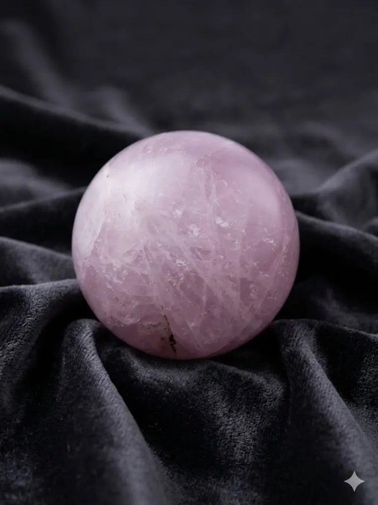 AAA+ Certified Quality Natural Rose Quartz, Round Shaped, pink Colored, 527.00gms. 72.04mm. (1 of 1)