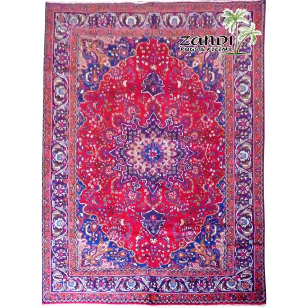 One Of The Kind Persian Tabriz Rug 12'6" x 9'7": ABC Rugs Kilims Collection Hand Knotted Medallion Red Wool Persian Rug Size 12'60"X9'7" (Rr11183) Abcr02921A Hand knotted and meticulously crafted by Persian artisans, this stunning Persian Hand Knott