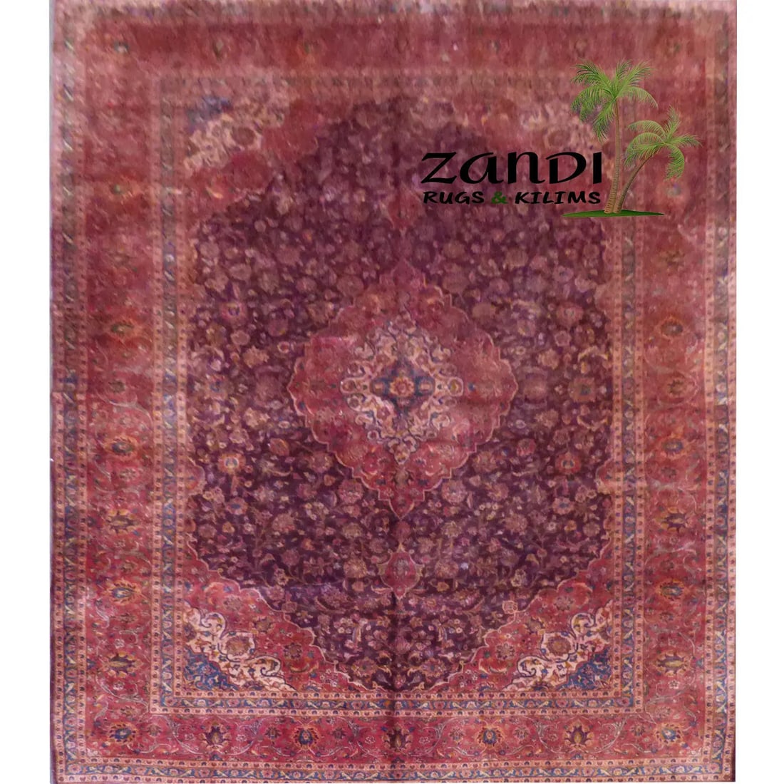 One Of The Kind Persian Mashad Rug 13'3" x 9'8": ABC Rugs Kilims Collection Persian Mashad Hand Knotted Woolen Cotton 13'3"X 9'8" Rr10701 Hand knotted and meticulously crafted by Persian artisans, this stunning Hand Knotted Area Rug will invite qual