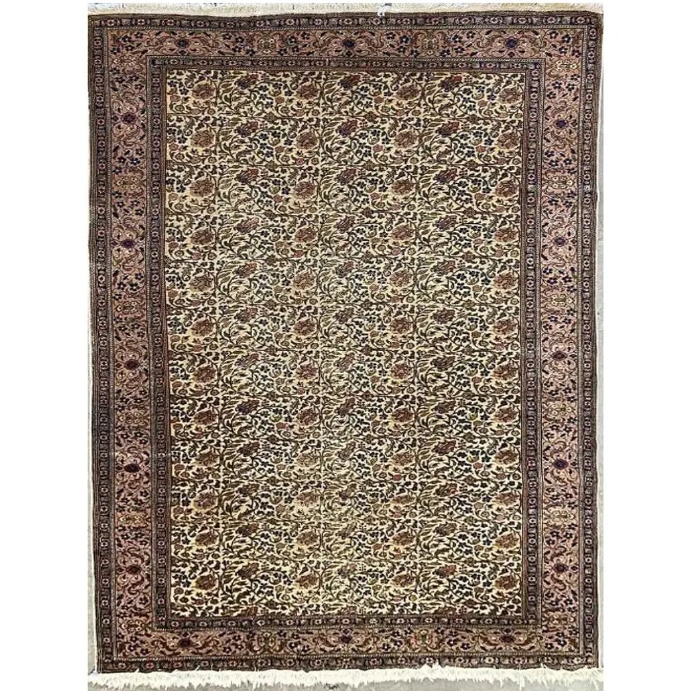 One Of The Kind Persian Tabriz Rug 7'4" x 10'7": ABC Rugs Kilims Collection Persian Tabriz Traditional Style Hand-Knotted Natural Wool And Silk Rug 7'4'' X 10'7" Abcr04229 Hand knotted and meticulously crafted by Persian artisans, this stunning Hand
