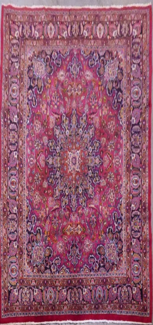 One Of The Kind Persian Mashad Rug 9'6" x 7'10": ABC Rugs Kilims Collection Persian Mashad Hand-Knotted Rug Made With Natural Wool & Cotton 9'6'' X 7'10" Abc457 Hand knotted and meticulously crafted by Persian artisans, this stunning Hand Knotted Ar