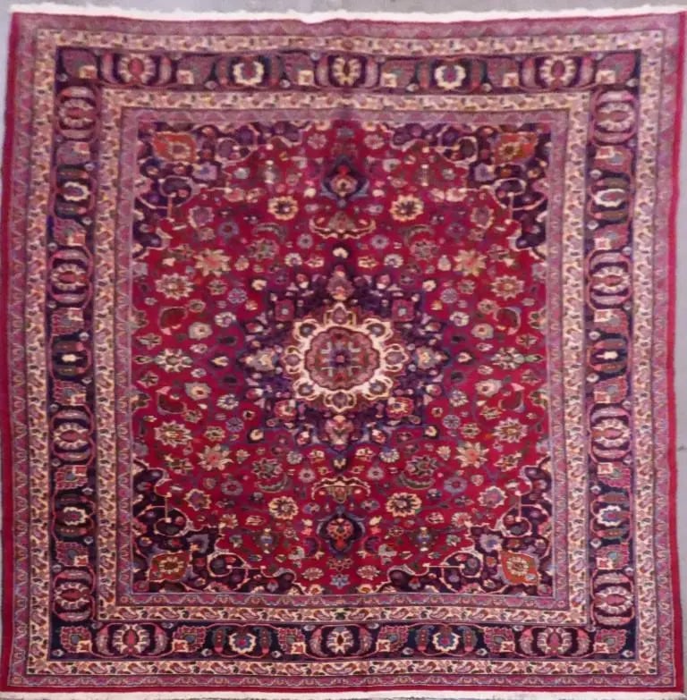 One Of The Kind Persian Mashad Rug 11'1" x 8'7": ABC Rugs Kilims Collection Persian Mashad Hand-Knotted Rug Made With Natural Wool & Cotton 11'1'' X 8'7" Abcr02755 Hand knotted and meticulously crafted by Persian artisans, this stunning Hand Kno