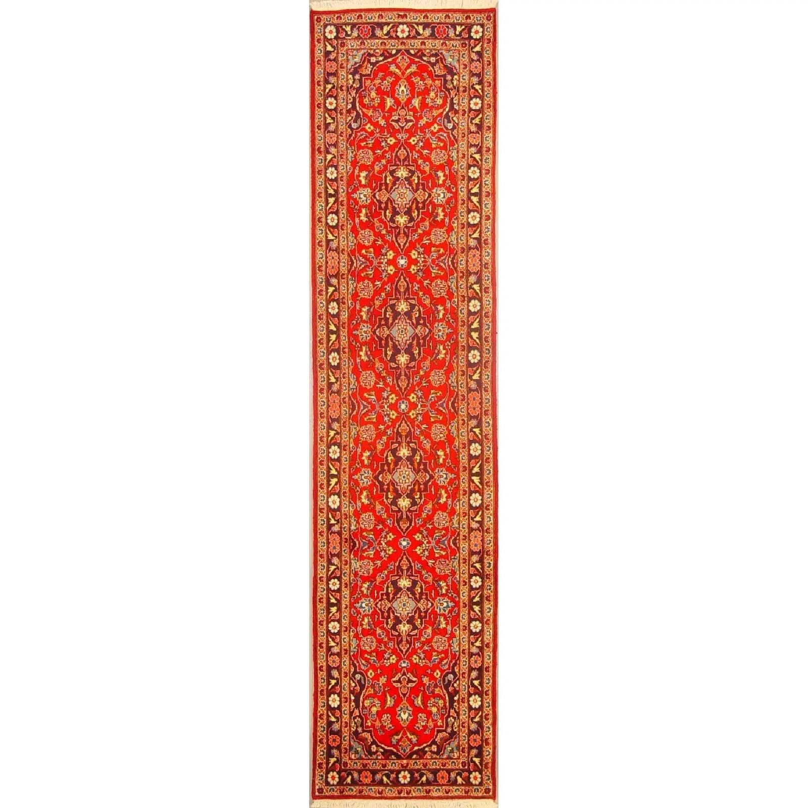 One Of The Kind Persian Yazd Rug 10'3" x 2'4": ABC Rugs Kilims Collection Authentic Persian Rug Yazd Traditional Style Hand-Knotted Indoor Area Rug With Natural Wool And Cotton 10'3" X 2'4" Abcr02889 Hand knotted and meticulously crafted by Persia