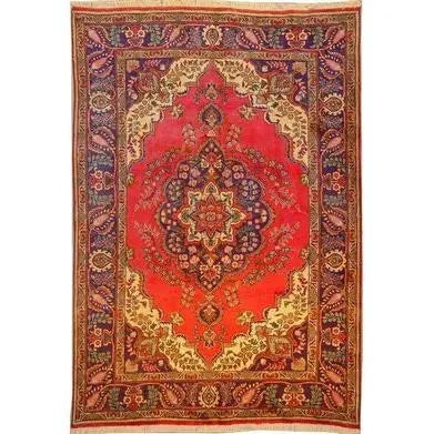 One Of The Kind Persian Tabriz Rug 9'2" x 6'3": ABC Rugs Kilims Collection Authentic Persian Rug Tabriz Traditional Style Hand-Knotted Indoor Area Rug With Natural Wool And Cotton 9'2" X 6'3" Abcr02912 Hand knotted and meticulously crafted by Persi