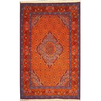 One Of The Kind Persian Tabriz Rug 5'5" x 3'3": ABC Rugs Kilims Collection Authentic Persian Rug Tabriz Traditional Style Hand-Knotted Indoor Area Rug With Natural Wool And Cotton 5'5" X 3'3" Abcr02541 Hand knotted and meticulously crafted by Persi