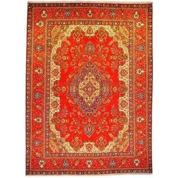 One Of The Kind Persian Tabriz Rug 10'5" x 8'3": ABC Rugs Kilims Collection Authentic Persian Rug Tabriz Traditional Style Hand-Knotted Indoor Area Rug With Natural Wool And Cotton 10'5" X 8'3" Abcr02137 Hand knotted and meticulously crafted by Pers