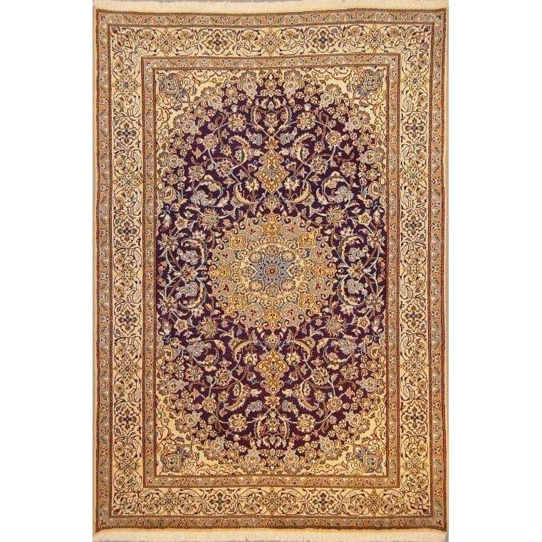One Of The Kind Persian Nain Rug 9'7" x 6'5": ABC Rugs Kilims Collection Authentic Persian Rug Nain Traditional Style Hand-Knotted Indoor Area Rug With Natural Wool And Silk 9'7" X 6'5" Abcr02842 Hand knotted and meticulously crafted by Persian a