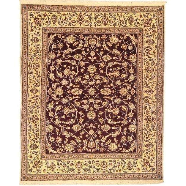 One Of The Kind Persian Nain Rug 8'1" x 6'6": ABC Rugs Kilims Collection Authentic Persian Rug Nain Traditional Style Hand-Knotted Indoor Area Rug With Natural Wool And Silk 8'1" X 6'6" Abcr02839 Hand knotted and meticulously crafted by Persian a