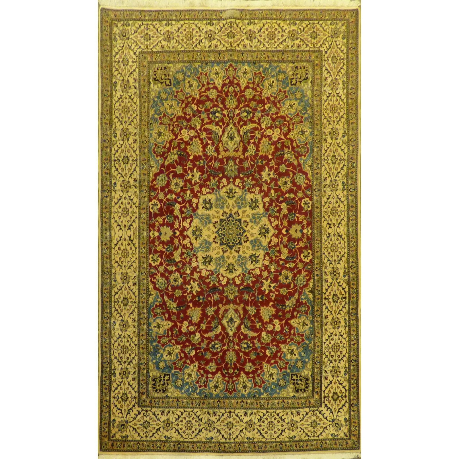 One Of The Kind Persian Nain Rug 6'5" x 4'2": ABC Rugs Kilims Collection Authentic Persian Rug Nain Traditional Style Hand-Knotted Indoor Area Rug With Natural Wool And Silk 6'5" X 4'2" Abcr02410 Hand knotted and meticulously crafted by Persian a