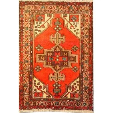 One Of The Kind Persian Hamedan Rug 4'9" x 3'2": ABC Rugs Kilims Collection Authentic Persian Rug Hamedan Traditional Style Hand-Knotted Indoor Area Rug With Natural Wool And Cotton 4'9" X 3'2" Abcr02144 Hand knotted and meticulously crafted by Pers