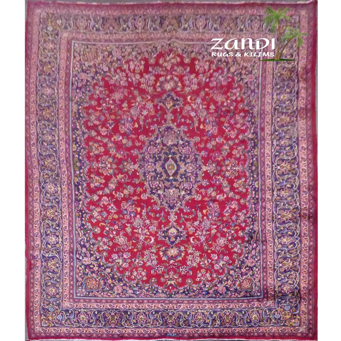 One Of The Kind Persian Kashan Rug 11' x 8': ABC Rugs Kilims Collection Kashan Semi Antique Hand Knotted , Traditional Floral, Natural Vegetable Dyes, Wool, Red, 11'X 8', Abcr12590 (Red : 12590) Hand knotted and meticulously crafted by Persian a