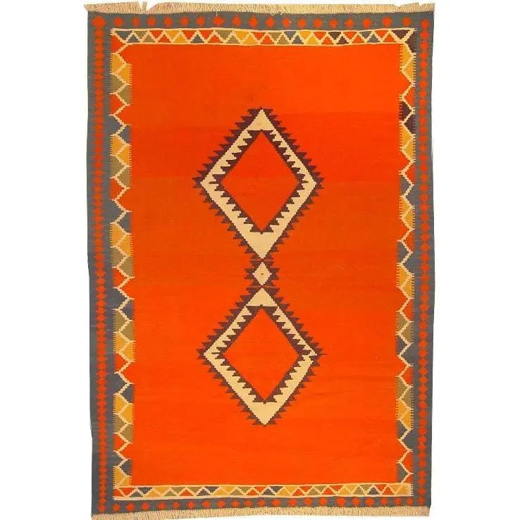 One Of The Kind Shiraz Persian Kilim 9'8" X 6'6"