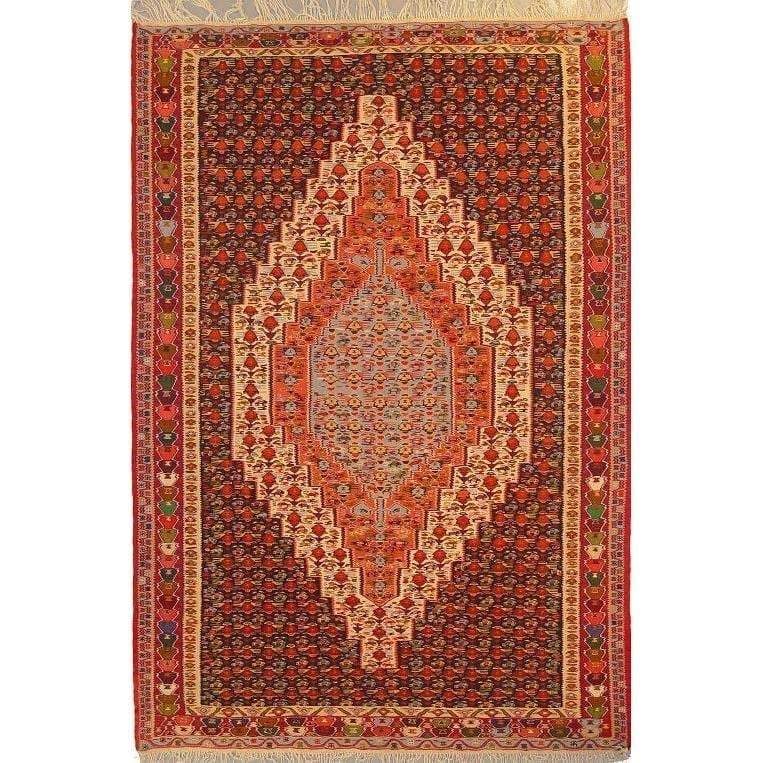 One Of The Kind Sanandaj Persian Kilim 9'10" X 6'6": ABC Rugs Kilims Collection Sanandaj Persian Kilim Collection And Modern Colorful Hand-Knotted Multi Area Kilim With Natural Wool And Cotton 9'10" X 6'6" Abck00100 Hand knotted and meticulously crafted