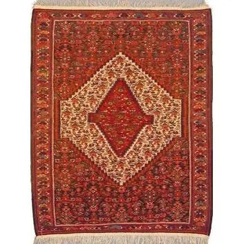 One Of The Kind Antique Sanandaj Persian Kilim 4'11" X 4'0": ABC Rugs Kilims Collection Antique Sanandaj Persian Kilim Collection And Modern Colorful Hand-Knotted Multi Area Kilim With Natural Wool And Cotton 4'11" X 4'0" Abck00251 Hand-knotted and meticulously