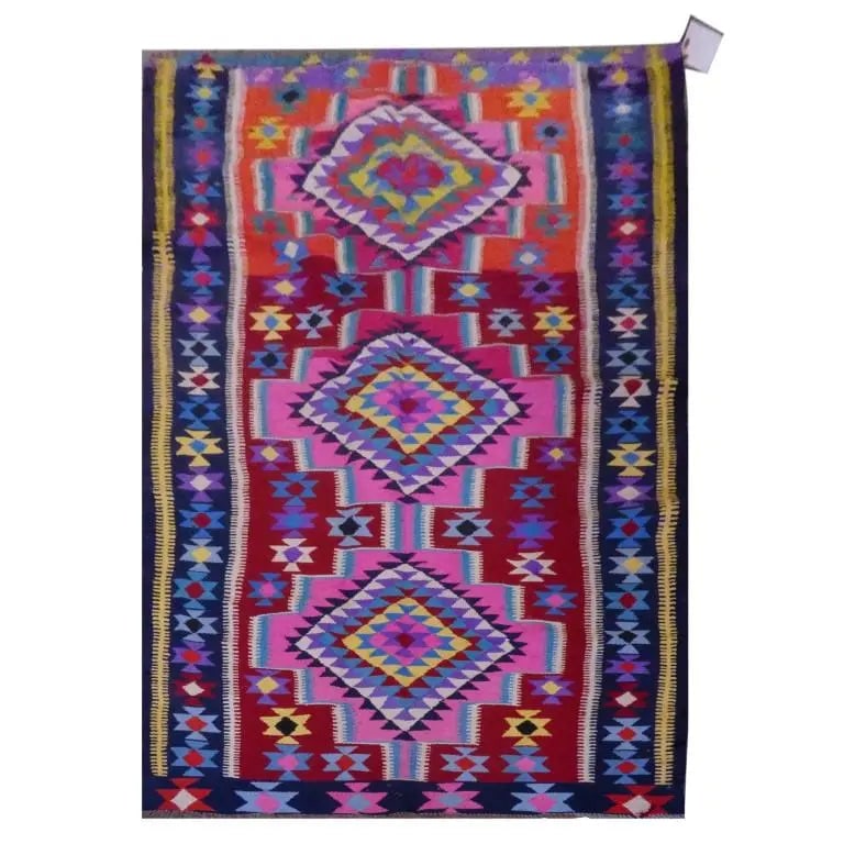 One Of The Kind Sanandaj Vintage Authentic Hand-Knotted Kilim 10'9" X 5'2" (1 of 1)