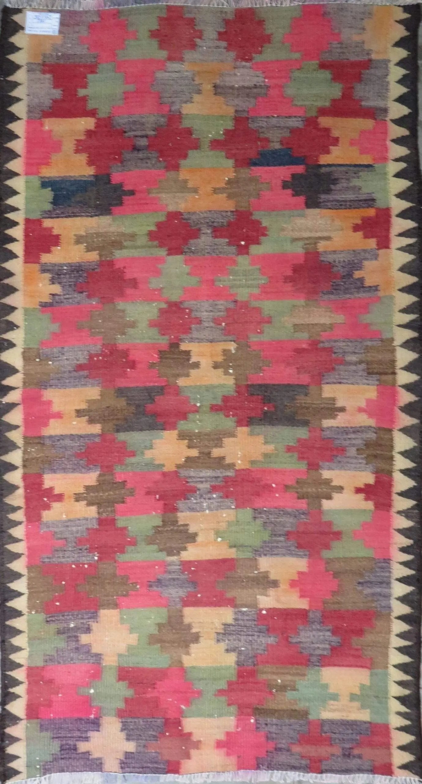 One Of The Kind Authentic Hand-Knotted Sanandaj Vintage Kilim 8'0" X 4'0": ABC Rugs Kilims Collection Sanandaj Seneh, Vintage Kilim Collection And Modern Hand-Knotted Area Kilim With Natural Wool And Cotton 8'0" X 4'0" (Abc-Per-1982) (Multi Color) Hand knotted and meticulous