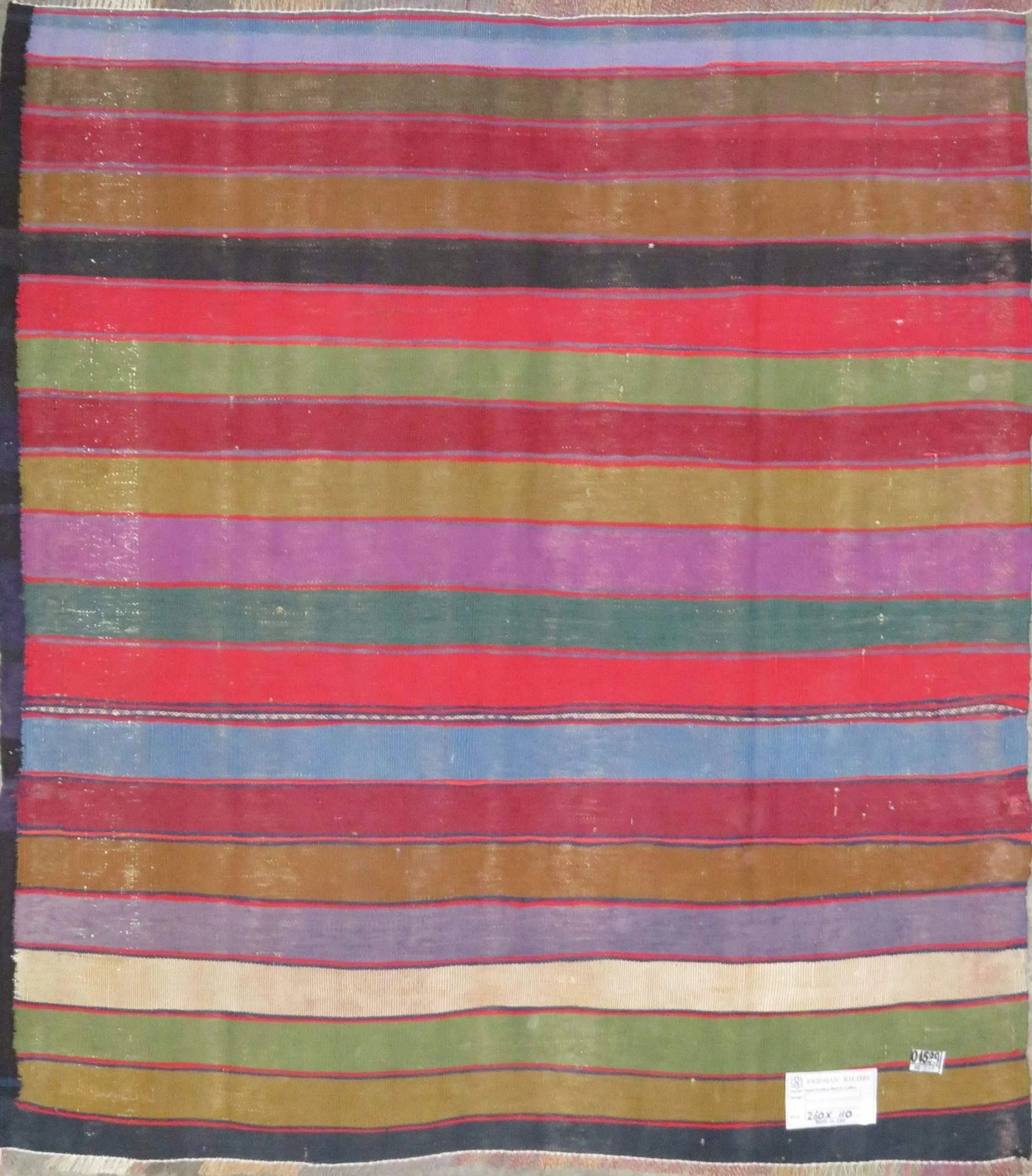 One Of The Kind Authentic Hand-Knotted Sanandaj Vintage Kilim 8'0" X 3'0": ABC Rugs Kilims Collection Sanandaj Seneh, Vintage Kilim Collection And Modern Hand-Knotted Area Kilim With Natural Wool And Cotton 8'0" X 3'0" (Abc-Per-1686) (Multi Color) Hand knotted and meticulous