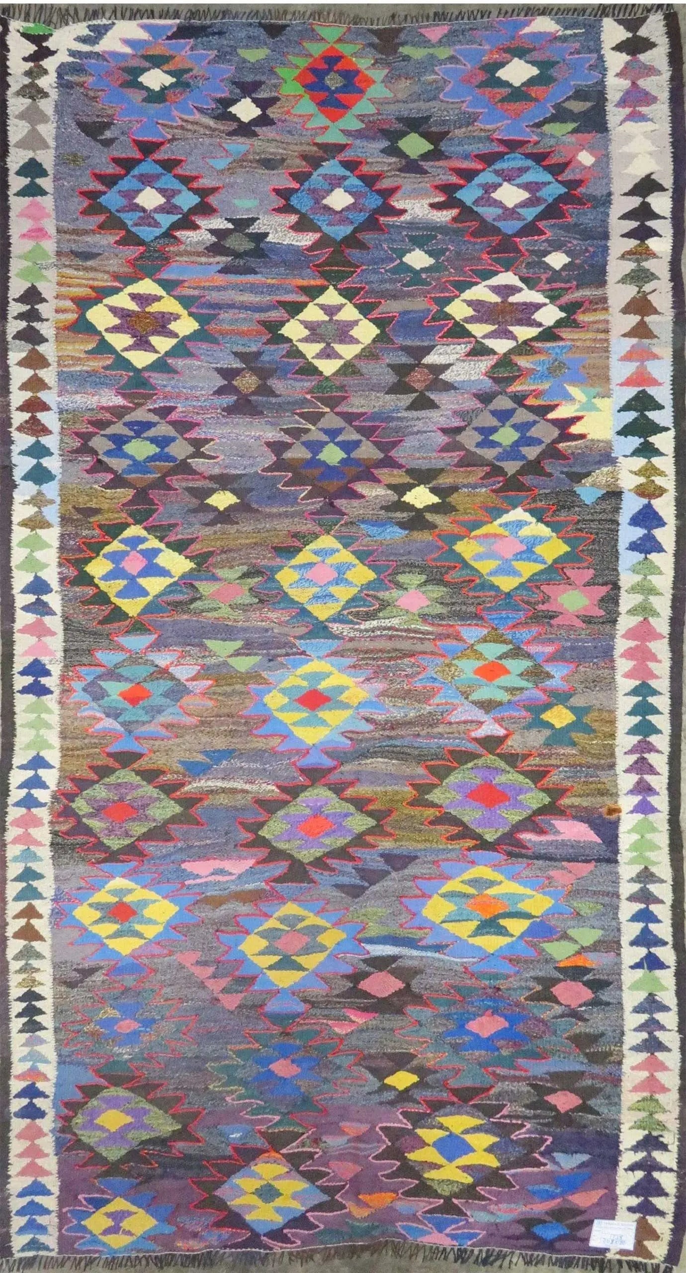 One Of The Kind Authentic Hand-Knotted Sanandaj Vintage Kilim 10'0" X 5'0": ABC Rugs Kilims Collection Sanandaj Seneh, Vintage Kilim Collection And Modern Hand-Knotted Area Kilim With Natural Wool And Cotton 10'0" X 5'0" (Abc-Per-1738) (Multi Color) Hand knotted and meticulou