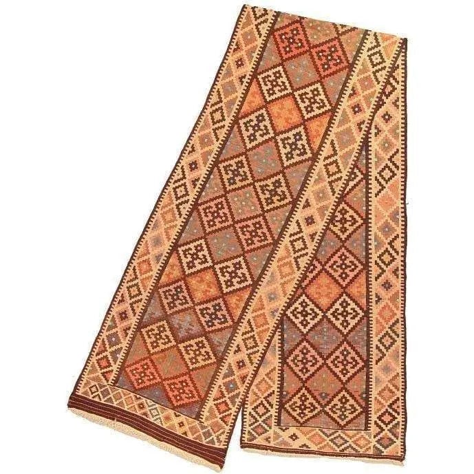One Of The Kind Gazvin Persian Kilim 19'10" X 3'6": ABC Rugs Kilims Collection Antique Gazvin Persian Kilim Collection And Modern Colorful Hand-Knotted Multi Area Kilim With Natural Wool And Cotton 19'10" X 3'6" Abck00265 Hand knotted and meticulously 