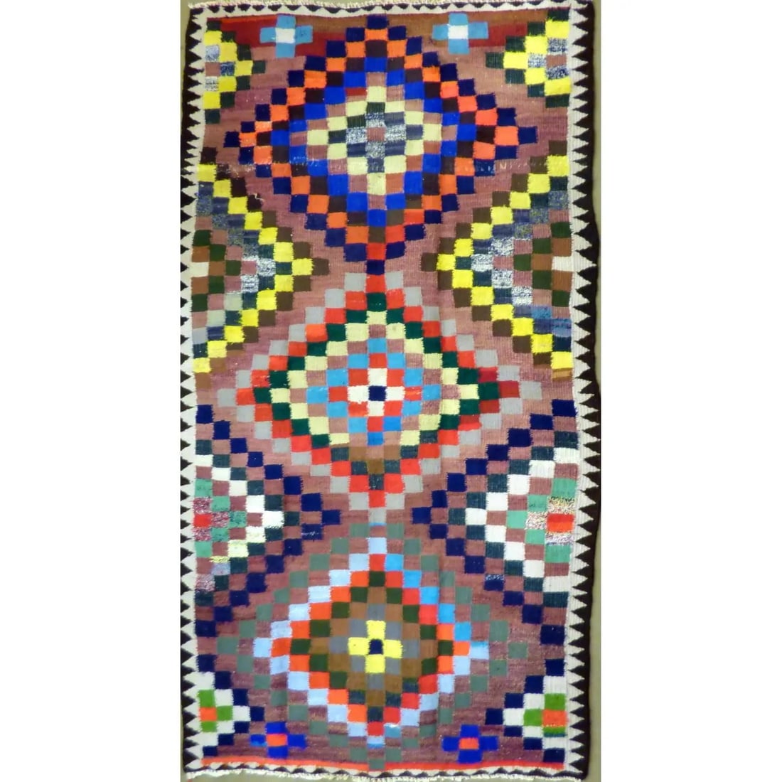 One Of The Kind Authentic Hand-Knotted Sanandaj Vintage Kilim 8'9" X 4'2": ABC Rugs Kilims Collection Authentic Hand-Knotted Sanandaj Vintage Kilims Natural Wool Seneh Collection Area Kilim 8'9" X 4'2" (Abckg1057) (Multi Color) Hand knotted and meticulously crafted by Sanand
