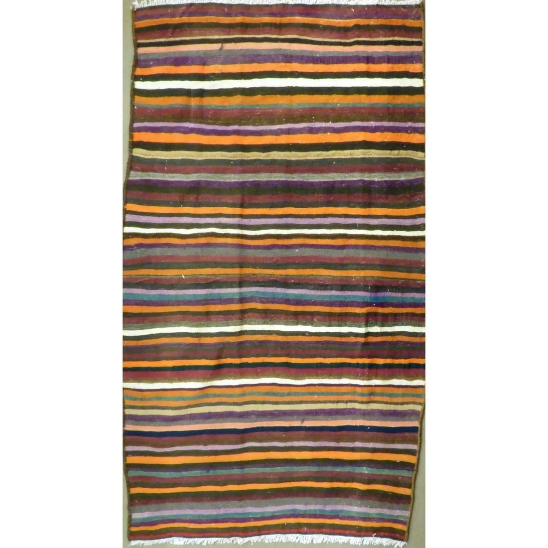 One Of The Kind Authentic Hand-Knotted Sanandaj Vintage Kilim 6'8" X 3'9": ABC Rugs Kilims Collection Authentic Hand-Knotted Sanandaj Vintage Kilims Natural Wool Seneh Collection Area Kilim 6'8" X 3'9" (Abckg1049) (Multi Color) Hand knotted and meticulously crafted by Sanand