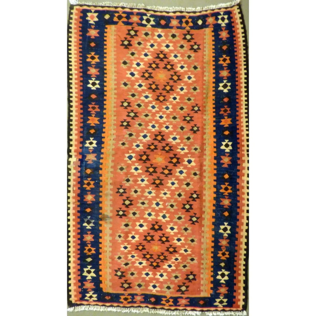 One Of The Kind Authentic Hand-Knotted Sanandaj Vintage Kilim 5'11" X 4'0" (1 of 1)
