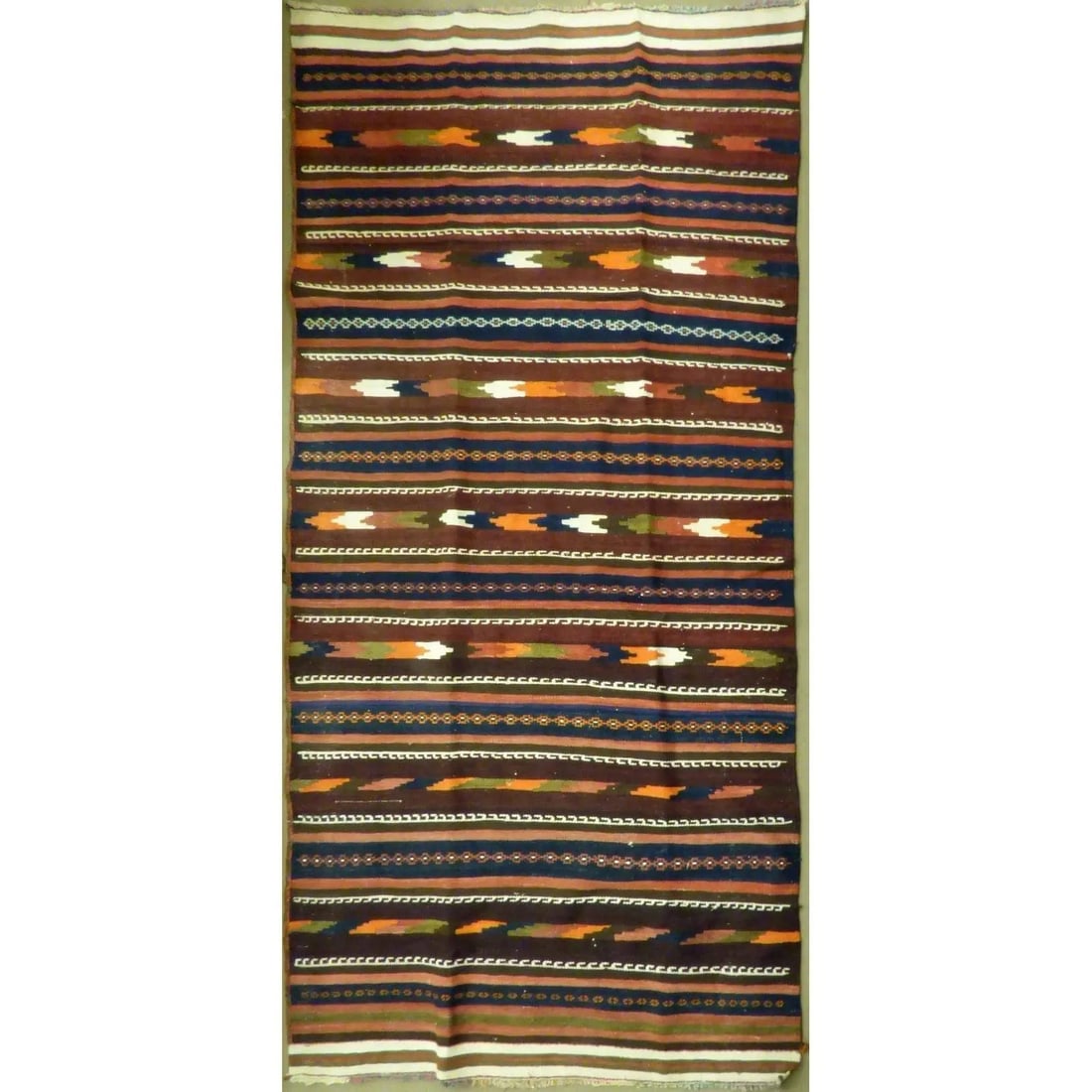 One Of The Kind Authentic Hand-Knotted Sanandaj Vintage Kilim 10'3" X 4'6": ABC Rugs Kilims Collection Authentic Hand-Knotted Sanandaj Vintage Kilims Natural Wool Seneh Collection Area Kilim 10'3" X 4'6" (Abckg1013) (Multi Color) Hand knotted and meticulously crafted by Sanan