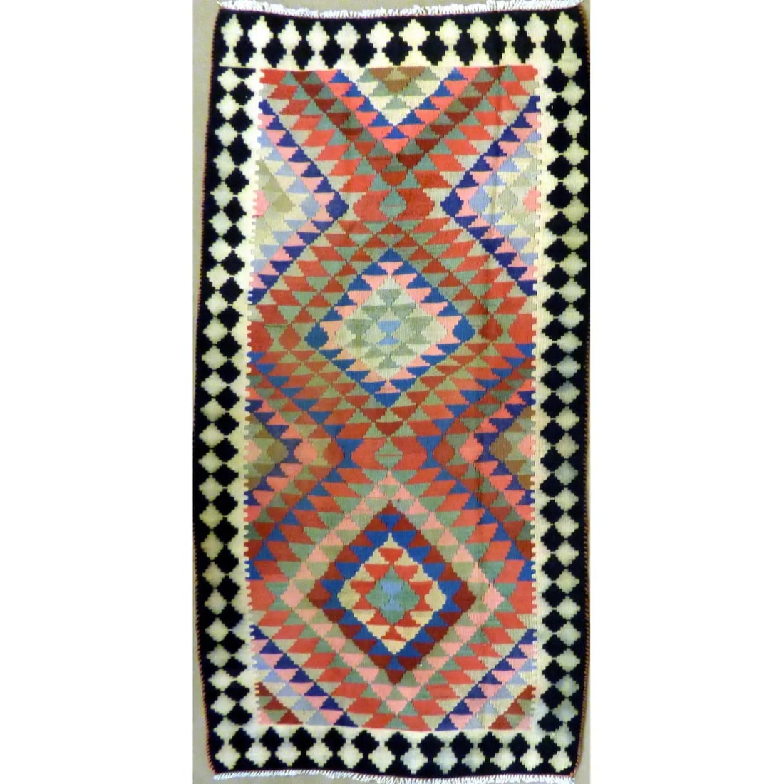 One Of The Kind Authentic Hand-Knotted Sanandaj Vintage Kilim 8'11" X 4'4": ABC Rugs Kilims Collection Authentic Hand-Knotted Sanandaj Vintage Kilims Natural Wool Seneh Collection Area Kilim 8'11" X 4'4" (Abckg1083) (Multi Color) Hand knotted and meticulously crafted by Sanan