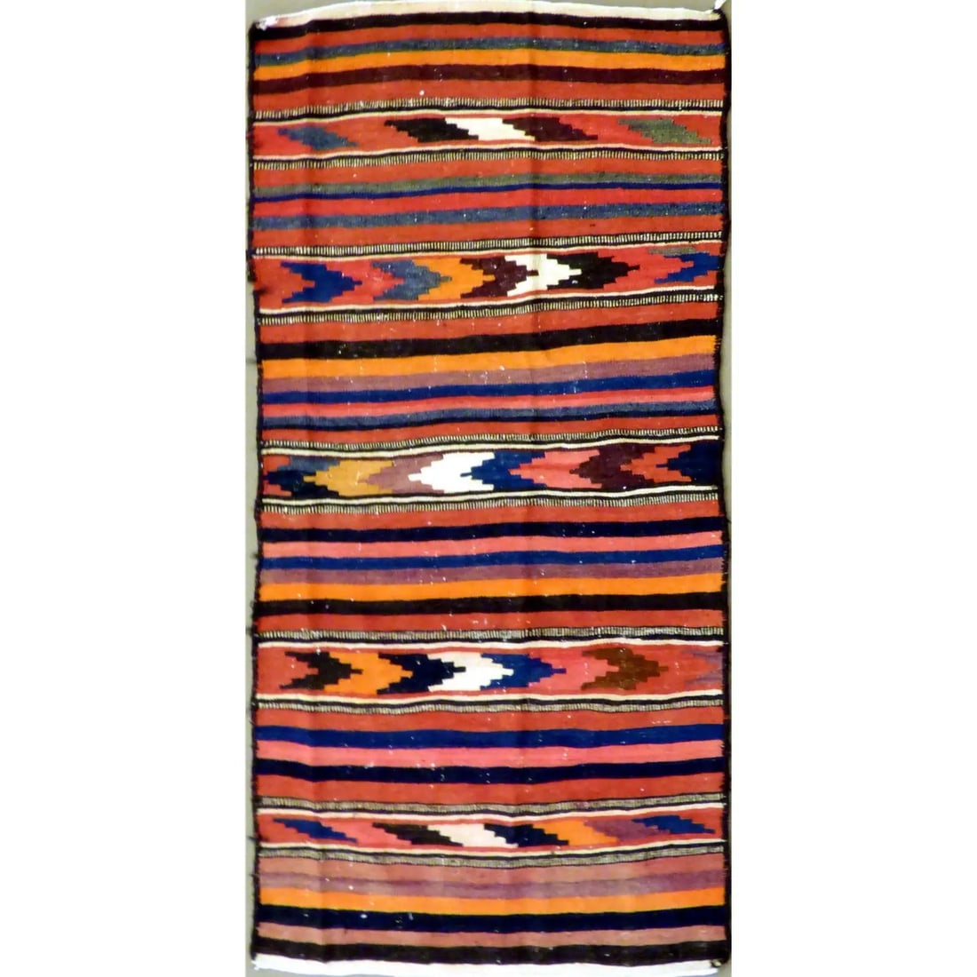One Of The Kind Authentic Hand-Knotted Sanandaj Vintage Kilim 6'8" X 6'4": ABC Rugs Kilims Collection Authentic Hand-Knotted Sanandaj Vintage Kilims Natural Wool Seneh Collection Area Kilim 6'8" X 6'4" (Abckg1073) (Multi Color) Hand knotted and meticulously crafted by Sanand