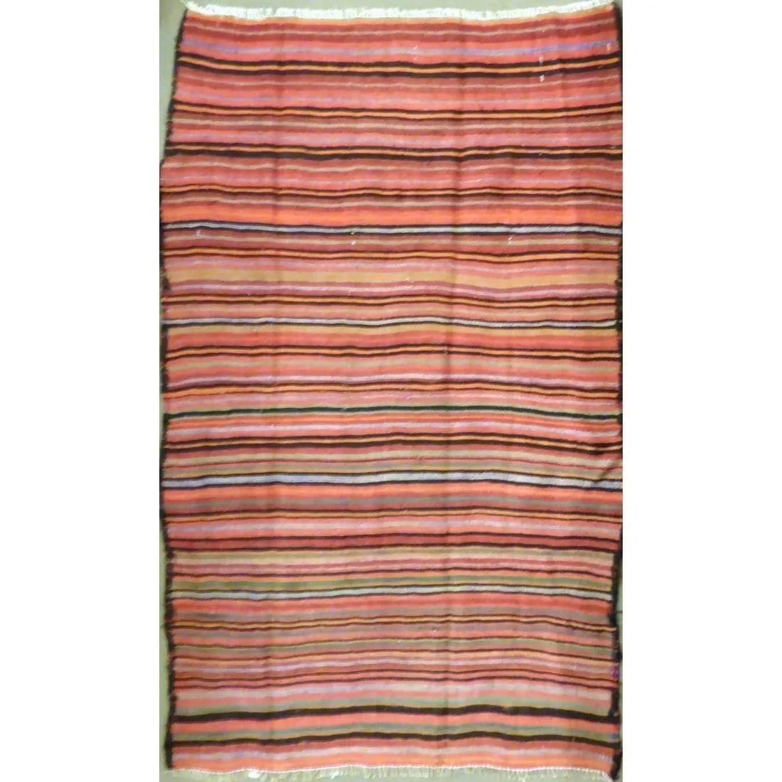 One Of The Kind Authentic Hand-Knotted Sanandaj Vintage Kilim 6'7" X 4'1": ABC Rugs Kilims Collection Authentic Hand-Knotted Sanandaj Vintage Kilims Natural Wool Seneh Collection Area Kilim 6'7" X 4'1" (Abckg1048) (Multi Color) Hand knotted and meticulously crafted by Sanand