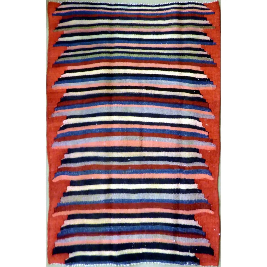 One Of The Kind Authentic Hand-Knotted Sanandaj Vintage Kilim 5'5" X 3'11": ABC Rugs Kilims Collection Authentic Hand-Knotted Sanandaj Vintage Kilims Natural Wool Seneh Collection Area Kilim 5'5" X 3'11" (Abckg1001) (Multi Color) Hand knotted and meticulously crafted by Sanan
