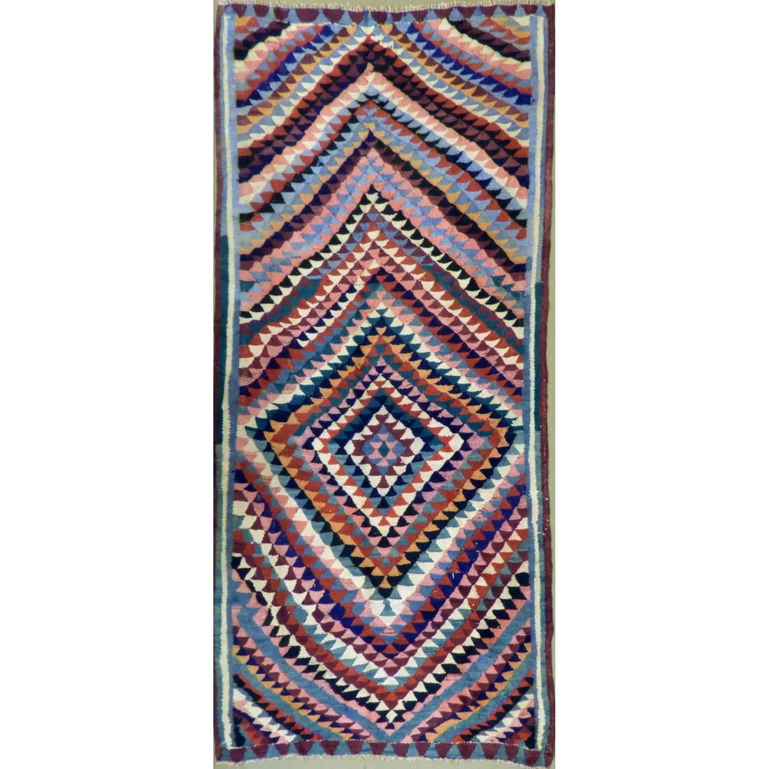 One Of The Kind Authentic Hand-Knotted Sanandaj Vintage Kilim 11'11" X 6'11": ABC Rugs Kilims Collection Authentic Hand-Knotted Sanandaj Vintage Kilims Natural Wool Seneh Collection Area Kilim 11'11" X 6'11" (Abckg1103) (Multi Color) Hand knotted and meticulously crafted by San