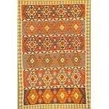 One Of The Kind Ardabil Persian Kilim 8'10" x 5'10": ABC Rugs Kilims Collection Ardabil Persian Kilim Collection And Modern Colorful Hand-Knotted Multi Area Kilim With Natural Wool And Cotton 8'10" X 5'10" Abck00107 Hand knotted and meticulously crafted