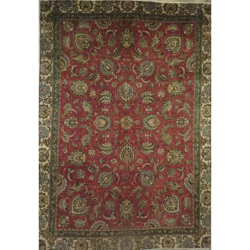 One Of The Kind Hand-Knotted Persian Wool Rug _ Luxurious Vintage Design, 10'2" x 6'11", Artisan: Hand-Knotted Persian Wool Rug _ Luxurious Vintage Design, 10'2" x 6'11", Artisan Crafted, Authentic hand-knotted traditional antique vintage Persian rugs, in excellent vintage condition with over 60 y