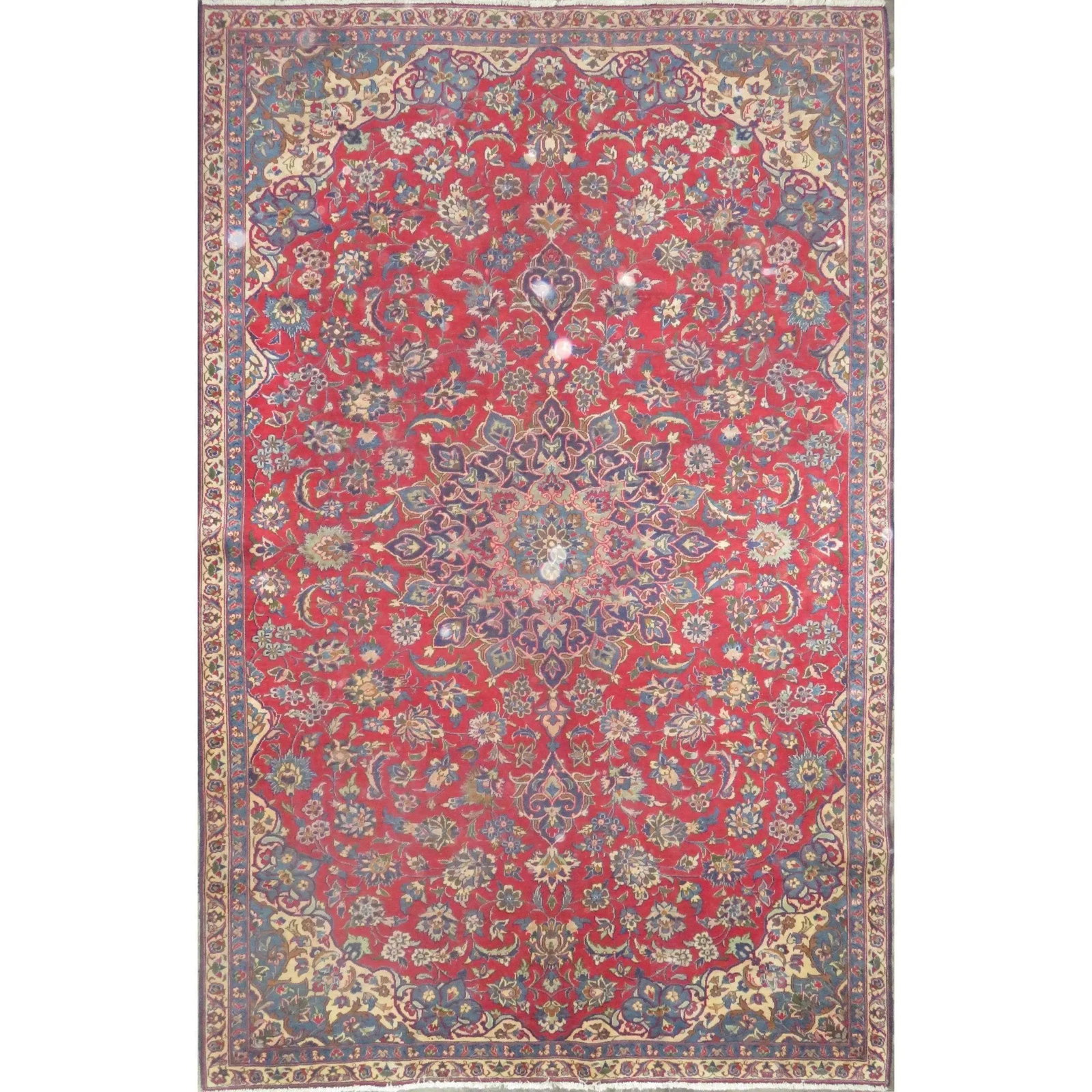 One Of The Kind Hand-Knotted Persian Wool Rug _ Luxurious Vintage Design, 10'0" x 6'8", Artisan