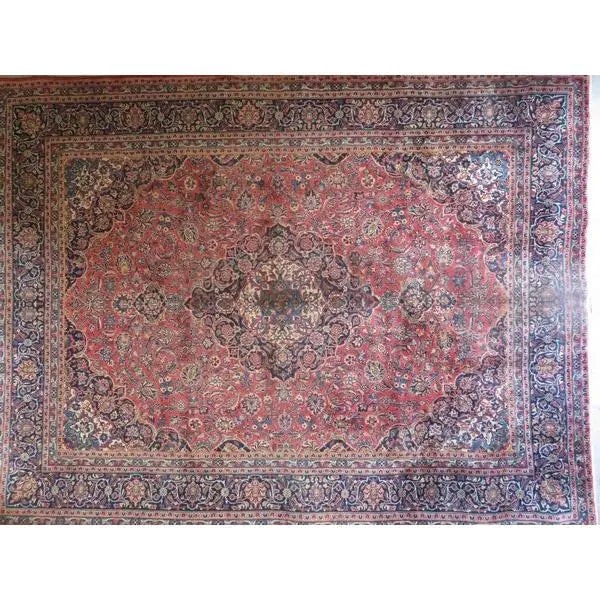 One Of The Kind Hand-Knotted Persian Wool Rug _ Luxurious Vintage Design, 12'11" x 10'6", Artisan (1 of 1)