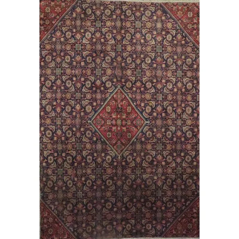 One Of The Kind Hand-Knotted Persian Wool Rug _ Luxurious Vintage Design, 10'5" x 7'7", Artisan: Hand-Knotted Persian Wool Rug _ Luxurious Vintage Design, 10'5" x 7'7", Artisan Crafted, Authentic hand-knotted traditional antique vintage Persian rugs, in excellent vintage condition with over 60 ye