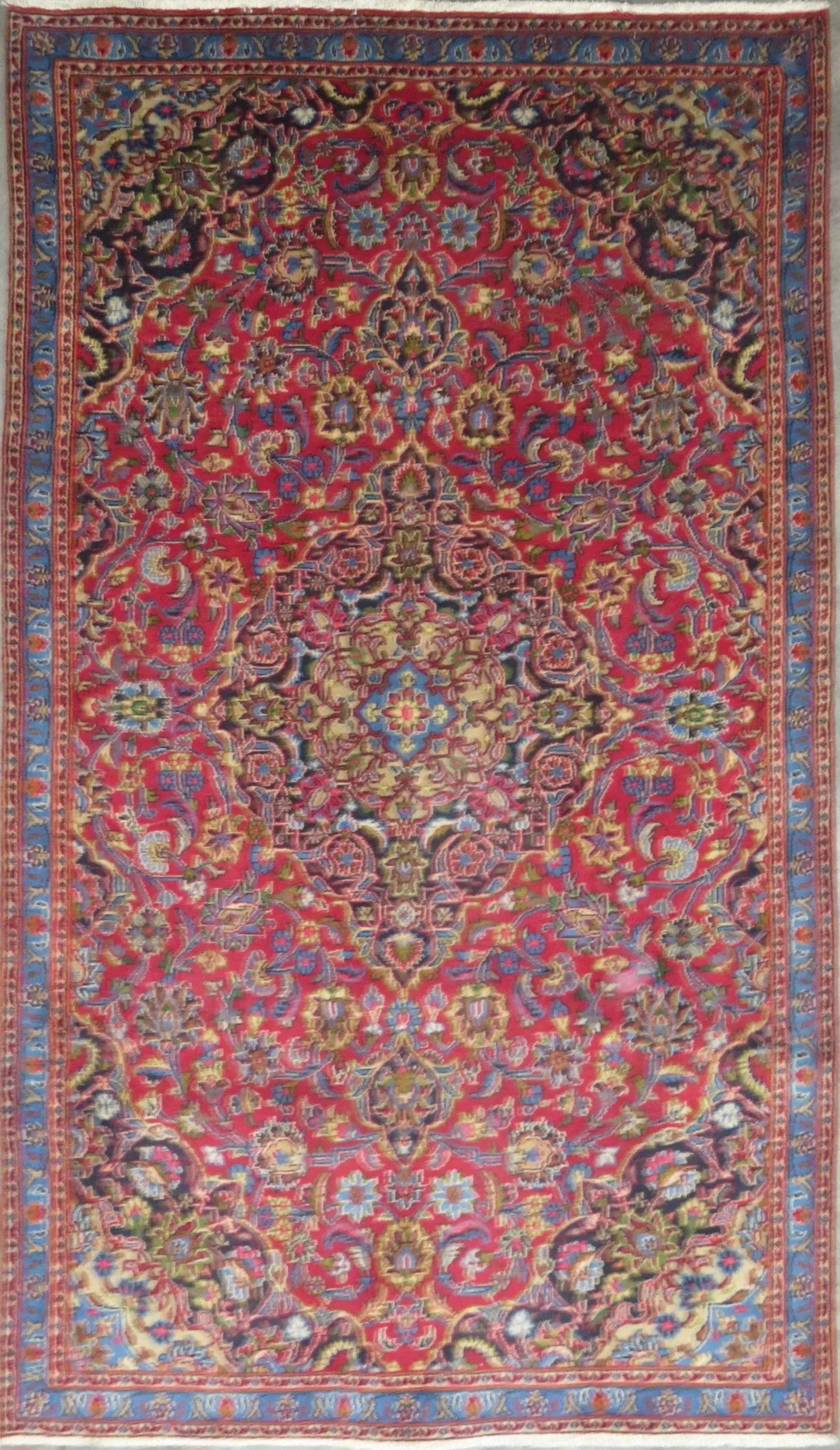 One Of The Kind Hand-Knotted Persian Wool Rug _ Luxurious Vintage Design, 7'7" x 4'5", Artisan (1 of 1)