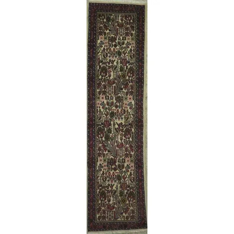 One Of The Kind Hand-Knotted Persian Wool Rug _ Luxurious Vintage Design, 13'5" x 2'7", Artisan: Hand-Knotted Persian Wool Rug _ Luxurious Vintage Design, 13'5" x 2'7", Artisan Crafted, Authentic hand-knotted traditional antique vintage Persian rugs, in excellent vintage condition with over 60 ye
