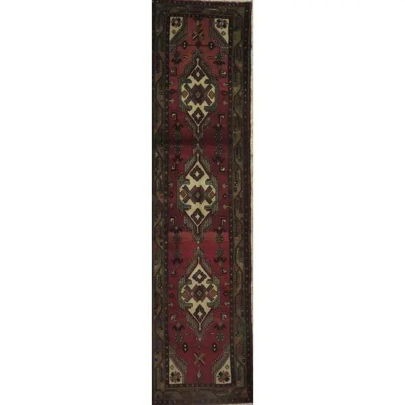 One Of The Kind Hand-Knotted Persian Wool Rug _ Luxurious Vintage Design, 10'5" x 2'6", Artisan (1 of 1)
