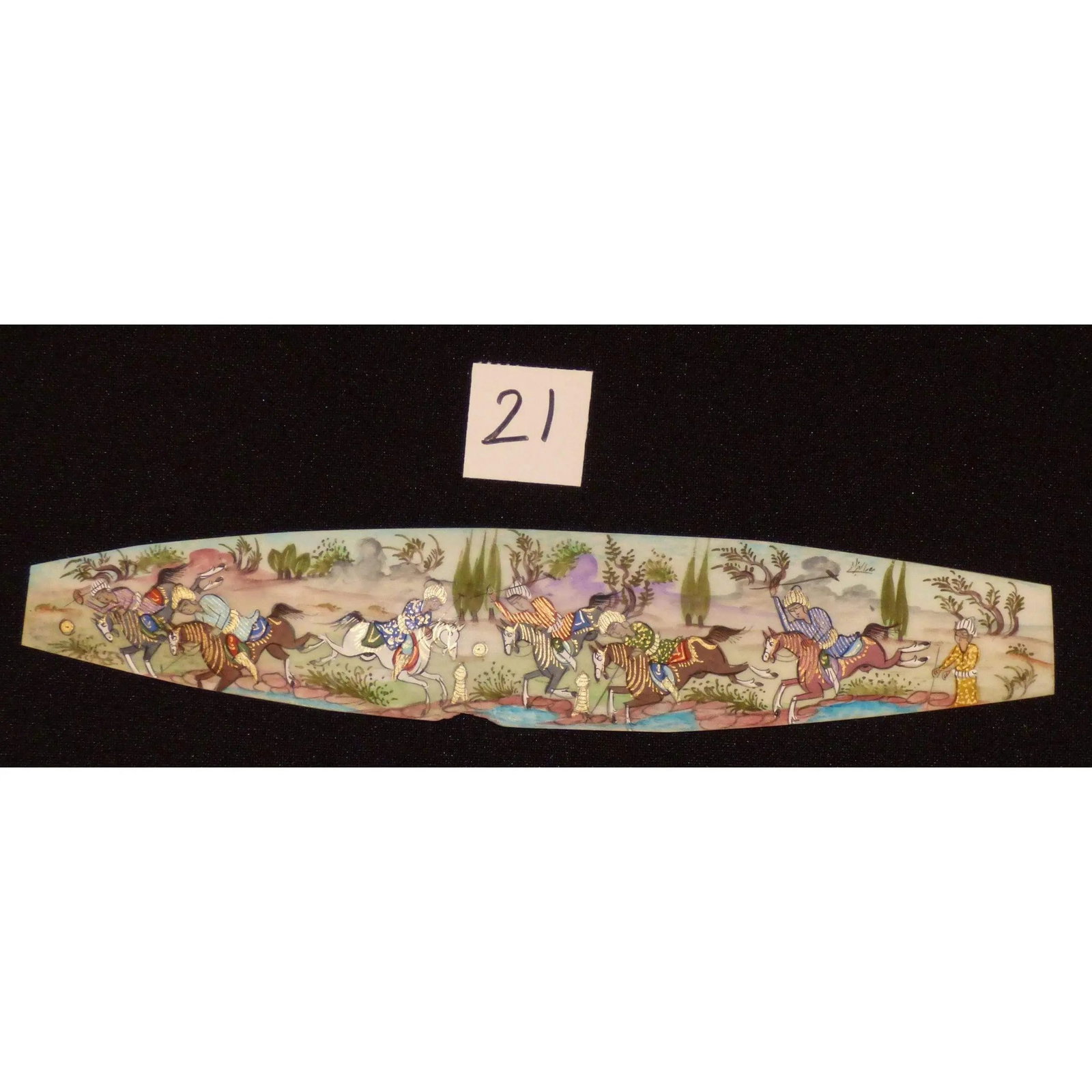 Persian Wall Art Miniature On Bone Painting Fine Art Handmade Ready For Home Decoration 9" X 2": ABCPM0174 Persian wall art miniature on bone painting fine art Handmade Ready for Home Decoration. We only professionally do hand-paint canvas Bone painting, can manage all kinds of style, like portra